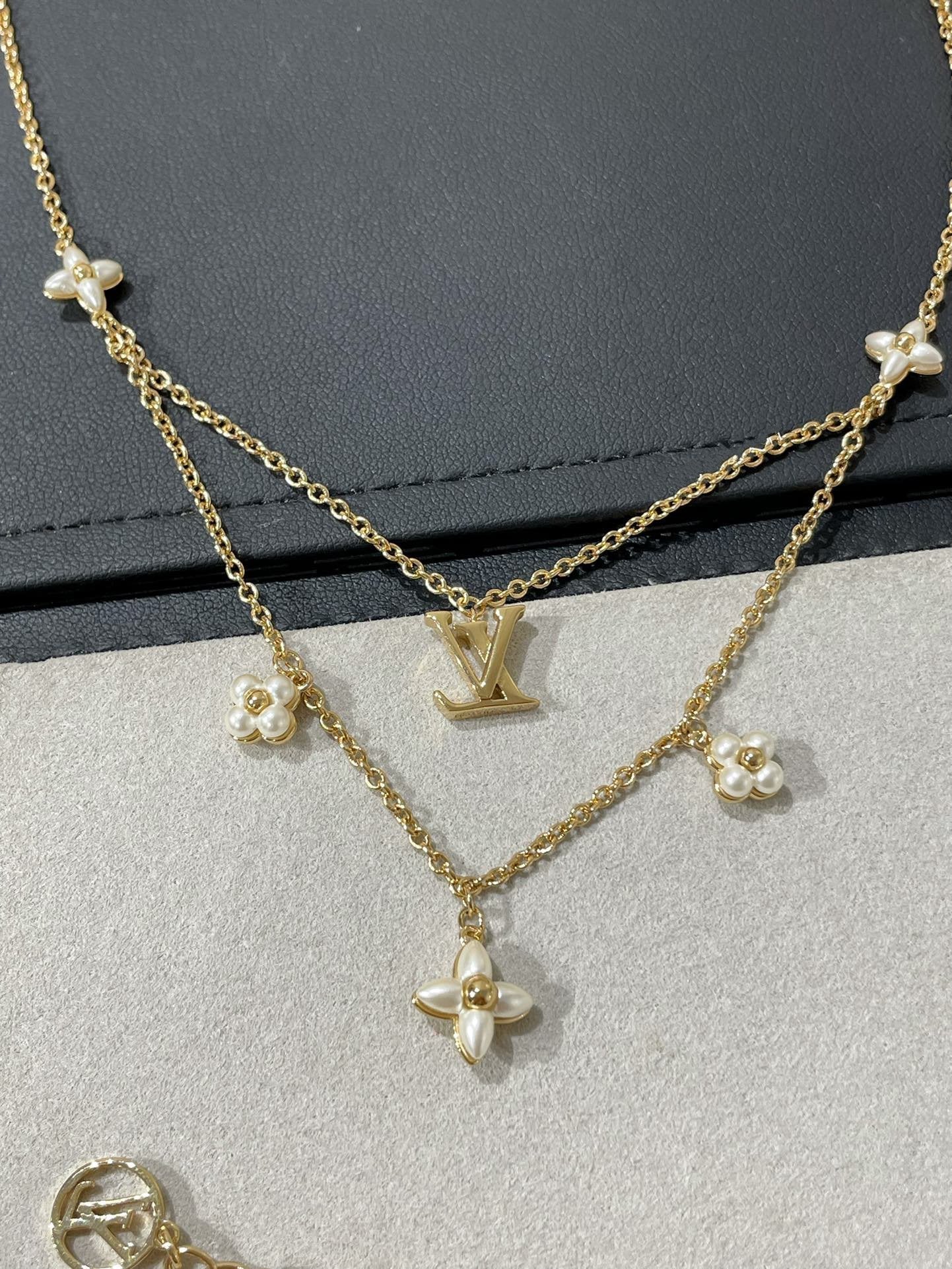 ¡®Star¡¯FLOWERGRAM GOLD MOP DOUBLE ROW NECKLACE