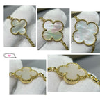 ¡®Star¡¯CLOVER 16 MOTIF WHITE MOP GOLD NECKLACE