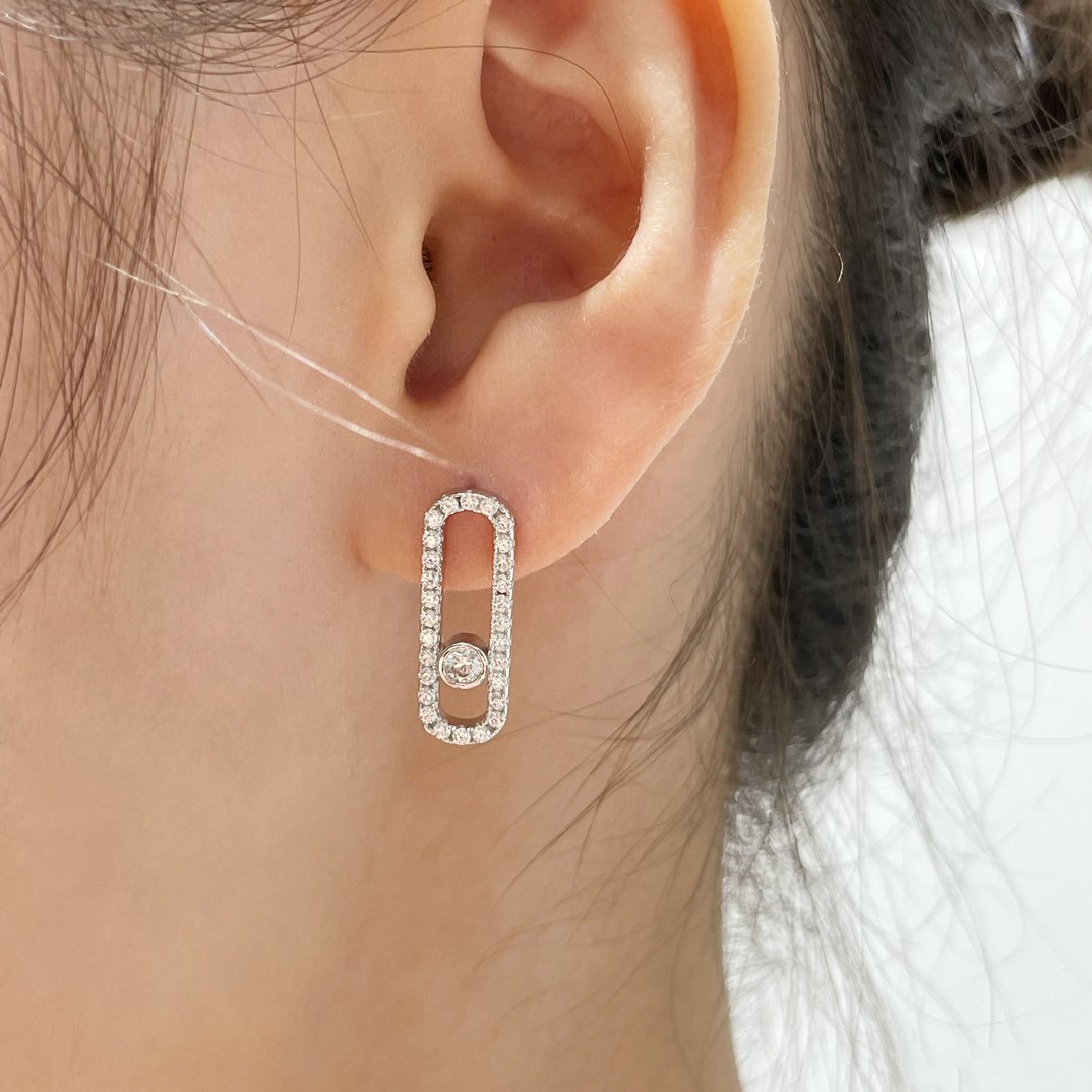 [moco jewelrys ]MOVE UNO STUD DIAMOND PAVED EARRINGS
