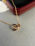 ¡®Star¡¯LOVE NECKLACE DOUBLE RING PINK GOLD