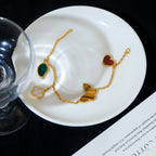 ¡®Star¡¯LUCKY SPRING 5 MOTIF GOLD BRACELET