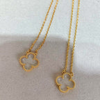 ¡®Star¡¯CLOVER ROCK CRYSTAL ROSE GOLD NECKLACE