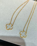 ¡®Star¡¯CLOVER ROCK CRYSTAL ROSE GOLD NECKLACE