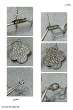 ¡®Star¡¯CLOVER 25MM LARGE PENDANT DIAMOND PAVED SILVER NECKLACE