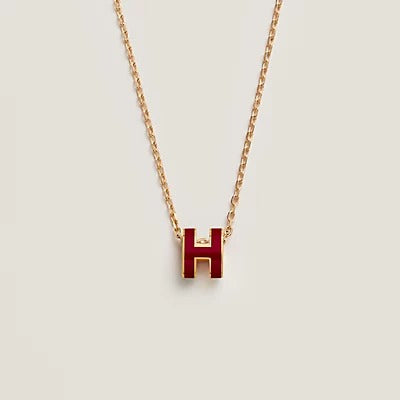 ¡®Star¡¯HM CLIC RED ENAMEL GOLD NECKLACE