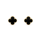¡®Star¡¯CLOVER MEDIUM 1 MOTIFS  ONYX STUD EARRINGS