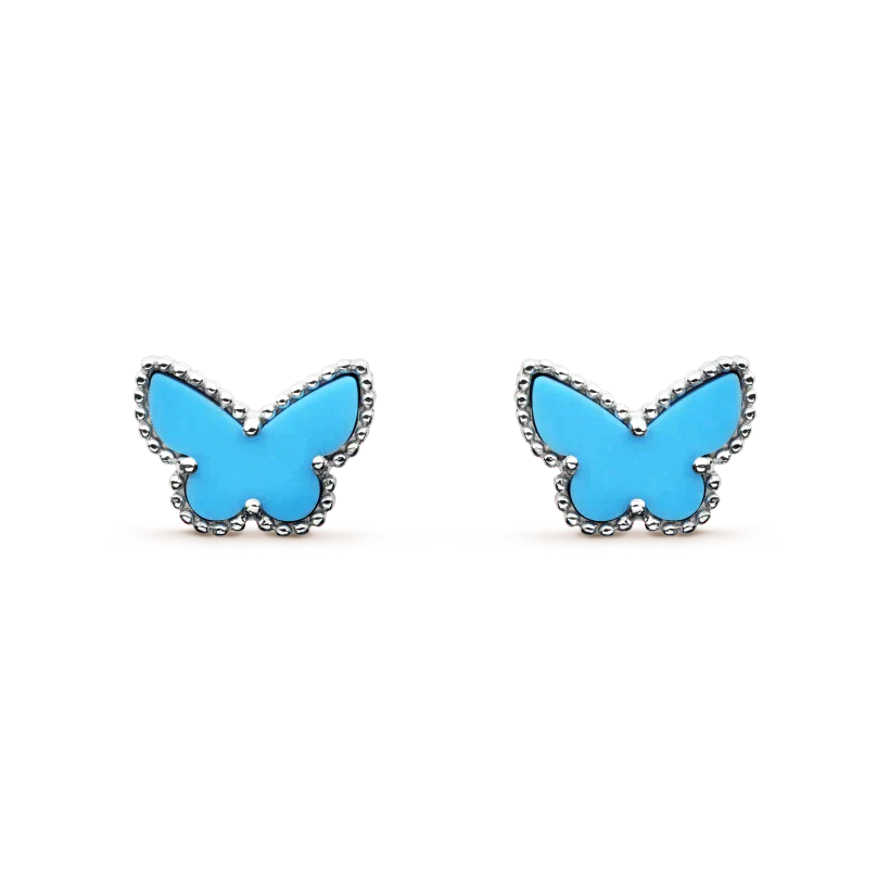 ¡®Star¡¯BUTTERFLY TURQUOISE EARRINGS SILVER
