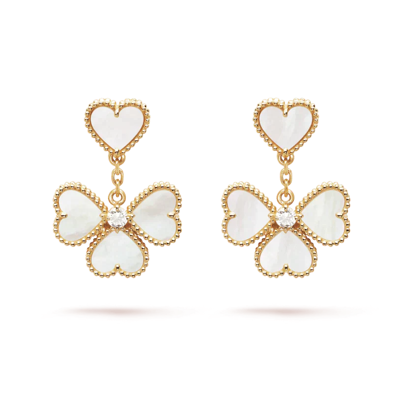 ¡®Star¡¯CLOVER SWEET WHITE MOP EARRINGS