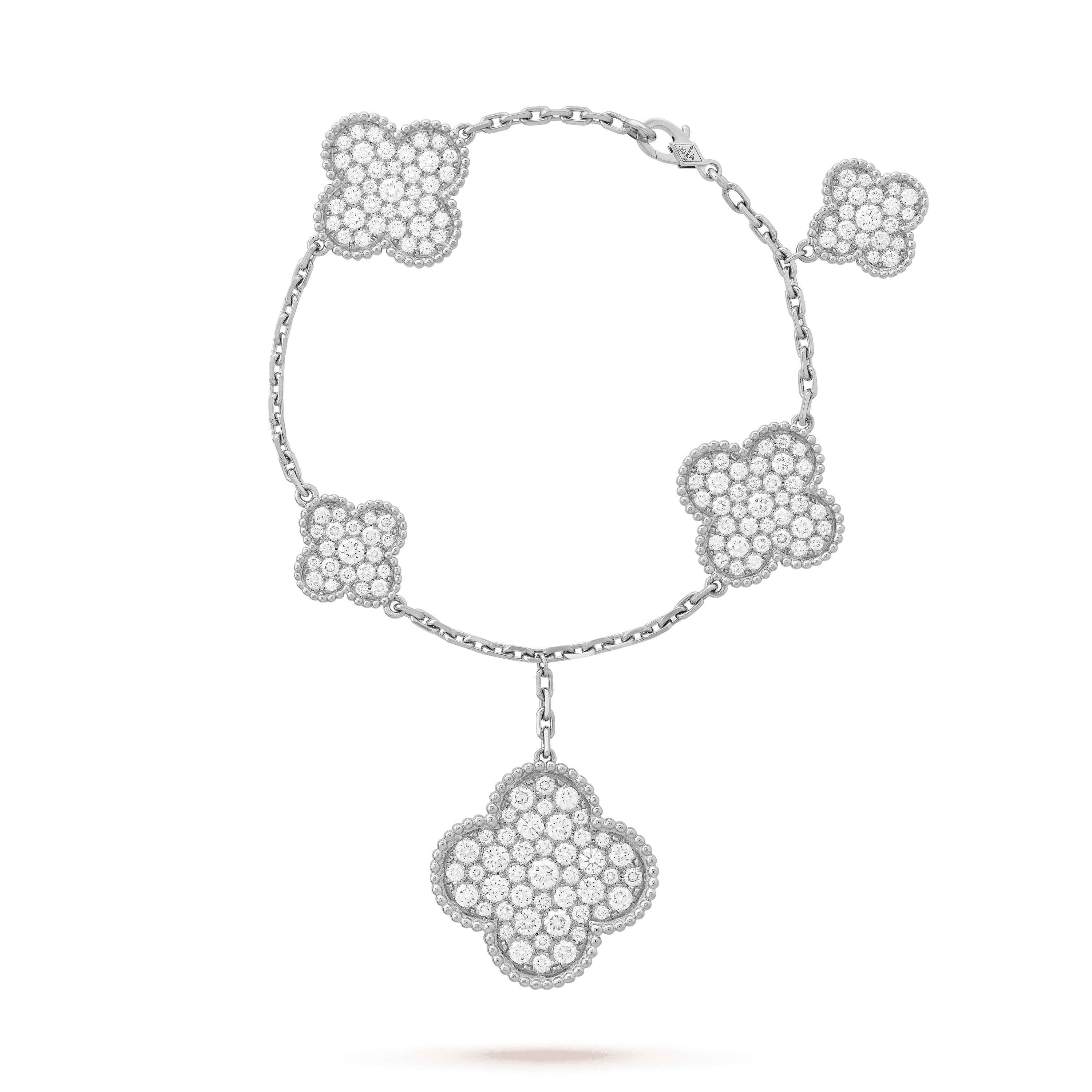 ¡®Star¡¯CLOVER 6 MOTIFS SILVER DIAMOND BRACELET