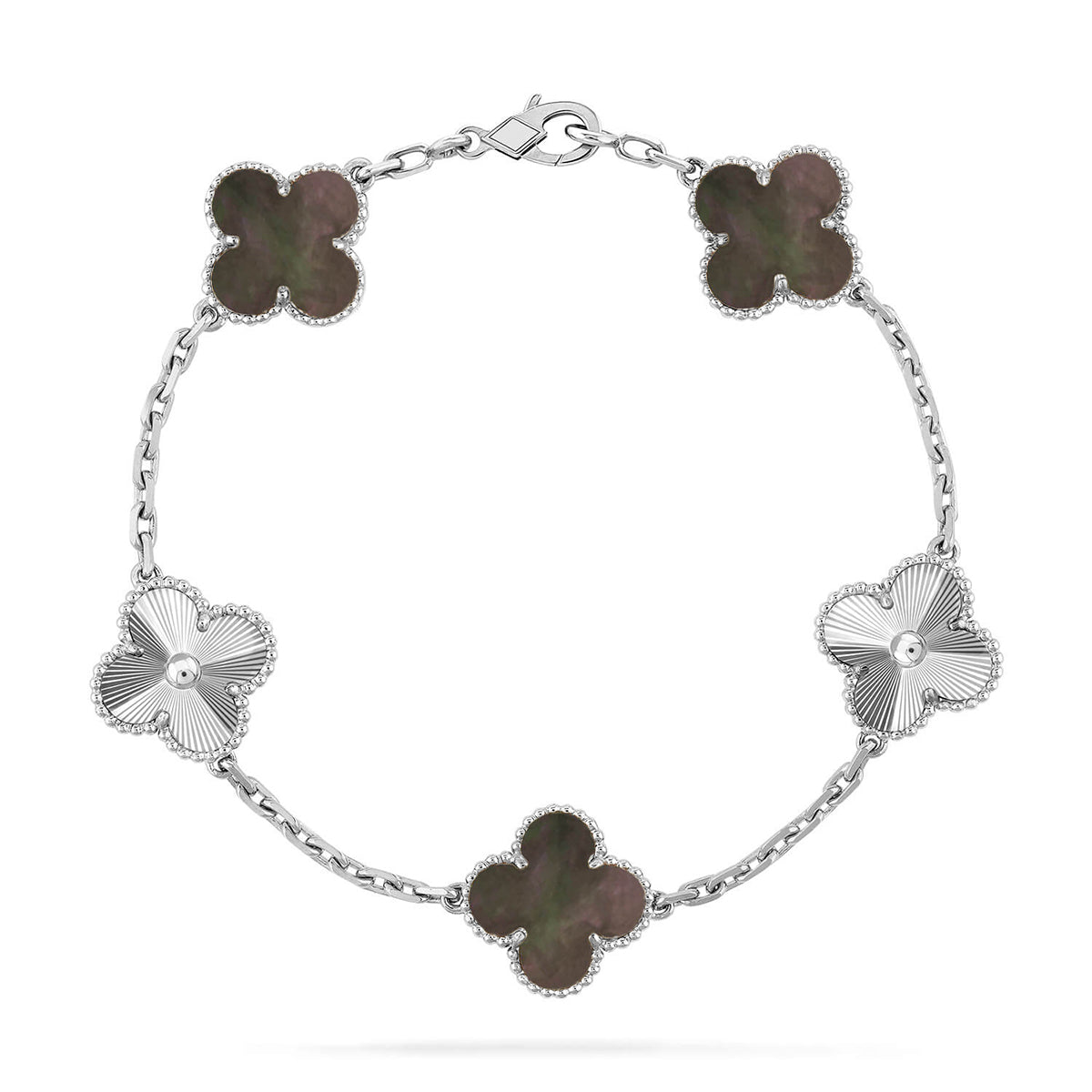 [Star]New CLOVER 5 MOTIF GRAY MOP BRACELET COLLECTION