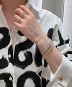 [Star] 2026 WOVEN-PATTERN BRACELET SET WITH FULL DIAMOND INLAY THREE-COLORS