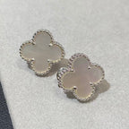 [Star] CLOVER LARGE (20mm) 1 MOTIFS WHITE MOP STUD EARRINGS
