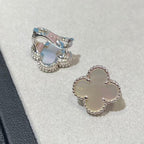 [Star] CLOVER LARGE (20mm) 1 MOTIFS WHITE MOP STUD EARRINGS