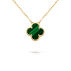 ¡®Star¡¯CLOVER 15MM MALACHITE SINGLE FLOWER  NECKLACE