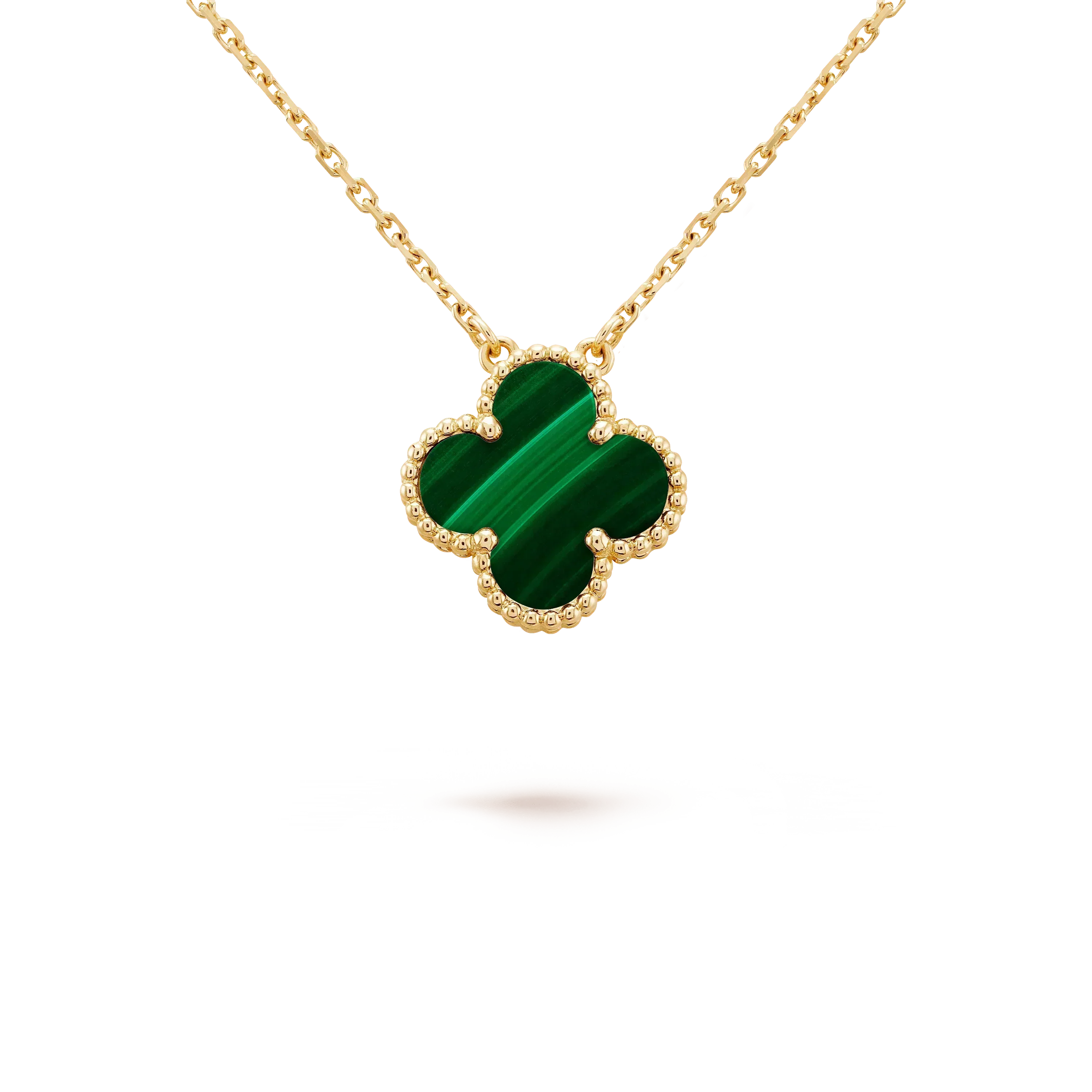 ¡®Star¡¯CLOVER 15MM MALACHITE SINGLE FLOWER  NECKLACE