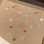 ¡®Star¡¯CLOVER 5 MOTIF PINK BLUE RED WHITE BRACELET