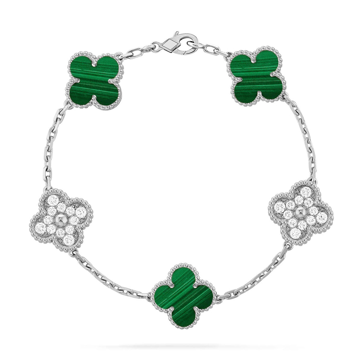 [Star]New  CLOVER 5 MOTIF MALACHITE BRACELET COLLECTION