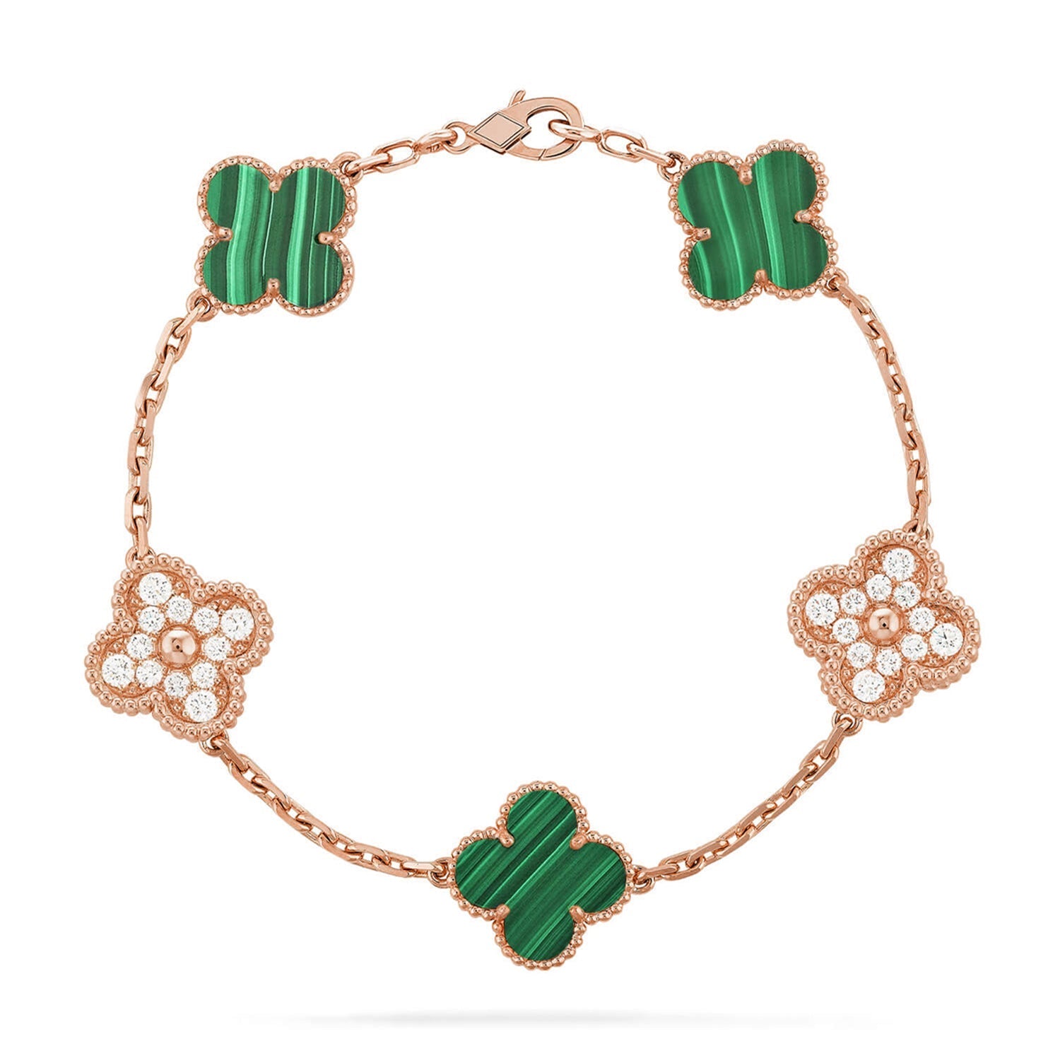 [Star]New  CLOVER 5 MOTIF MALACHITE BRACELET COLLECTION