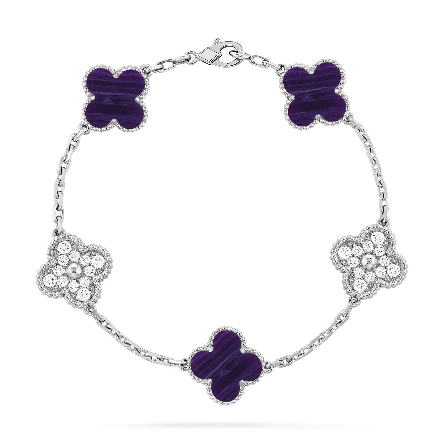[Star]New CLOVER 5 MOTIF PURPLE STRIPES BRACELET COLLECTION