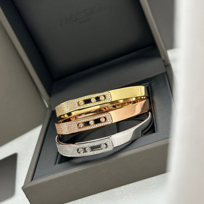 [moco jewelrys ]Move Noa Rose Gold Pavé Diamond Bangle Bracelet