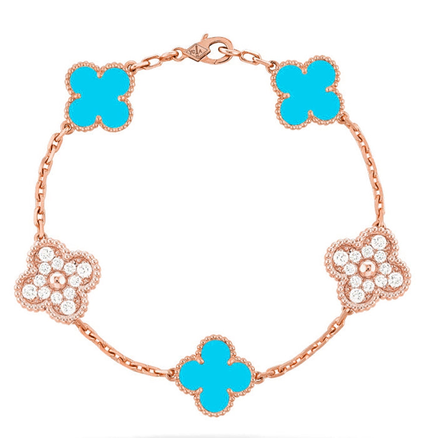 [Star]New  CLOVER 5 MOTIF TURQUOISE BRACELET COLLECTION