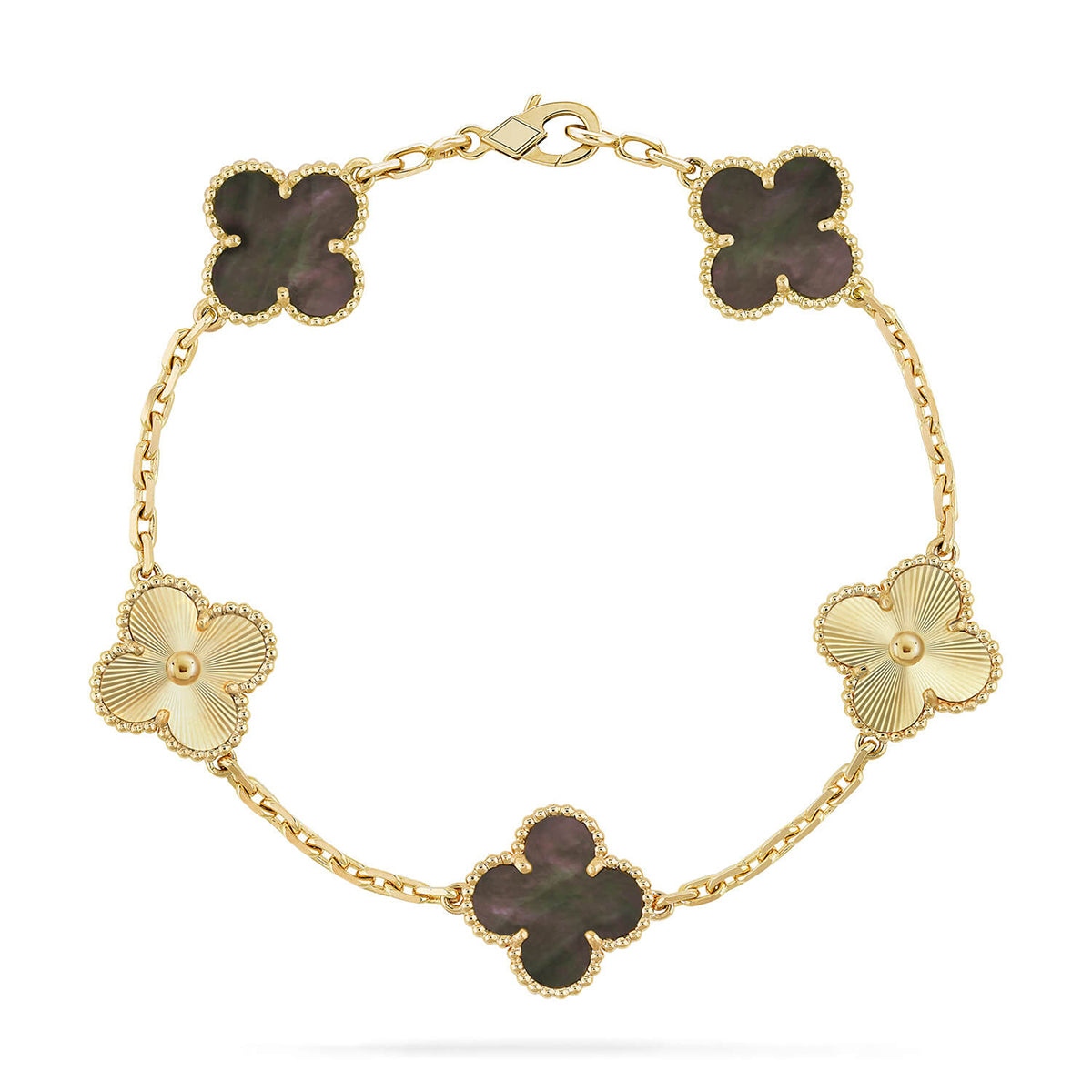 [Star]New CLOVER 5 MOTIF GRAY MOP BRACELET COLLECTION