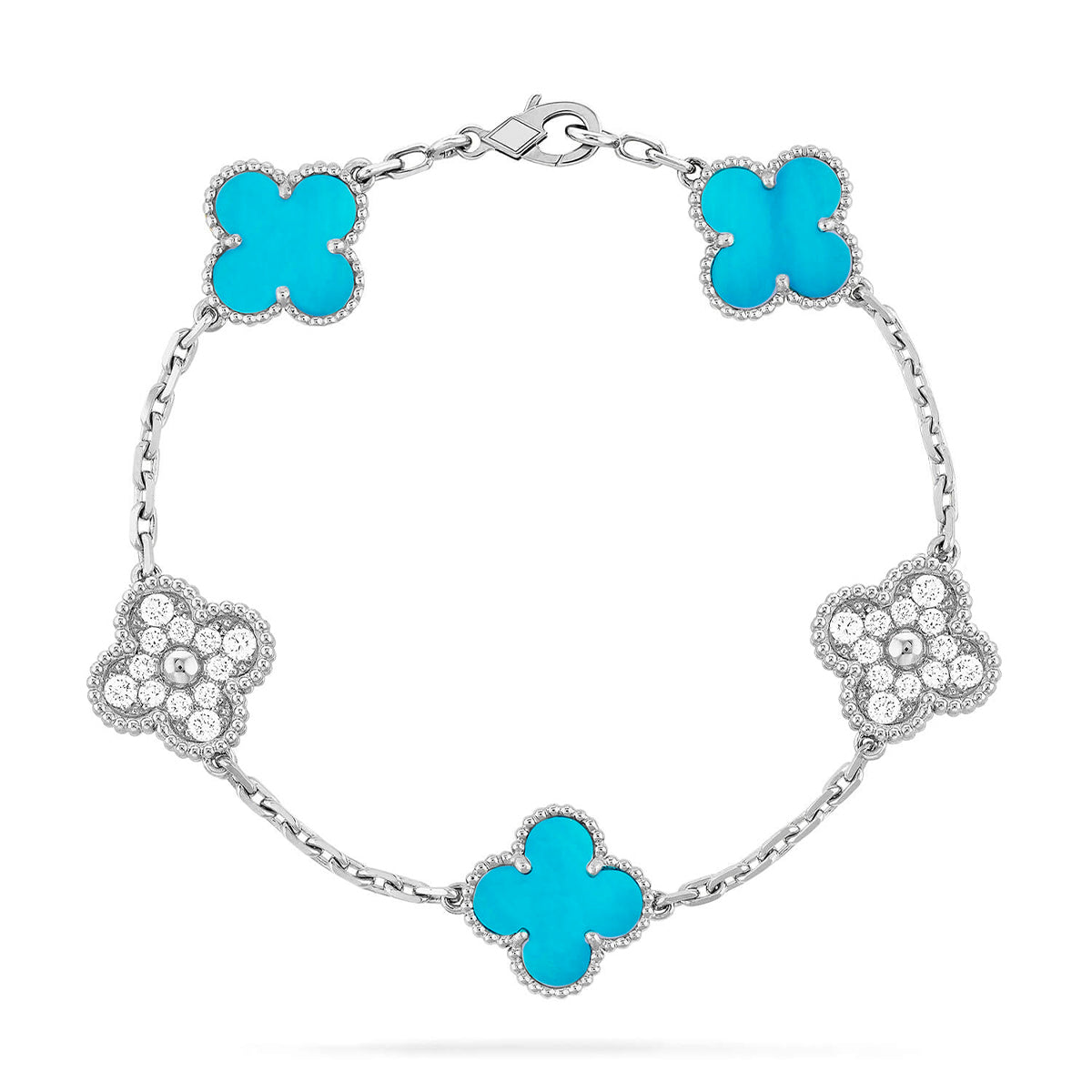 [Star]New  CLOVER 5 MOTIF TURQUOISE BRACELET COLLECTION
