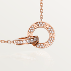 ¡®Star¡¯LOVE 7.6MM NECKLACE ROSE GOLD AND SILVER  FULL DIAMOND