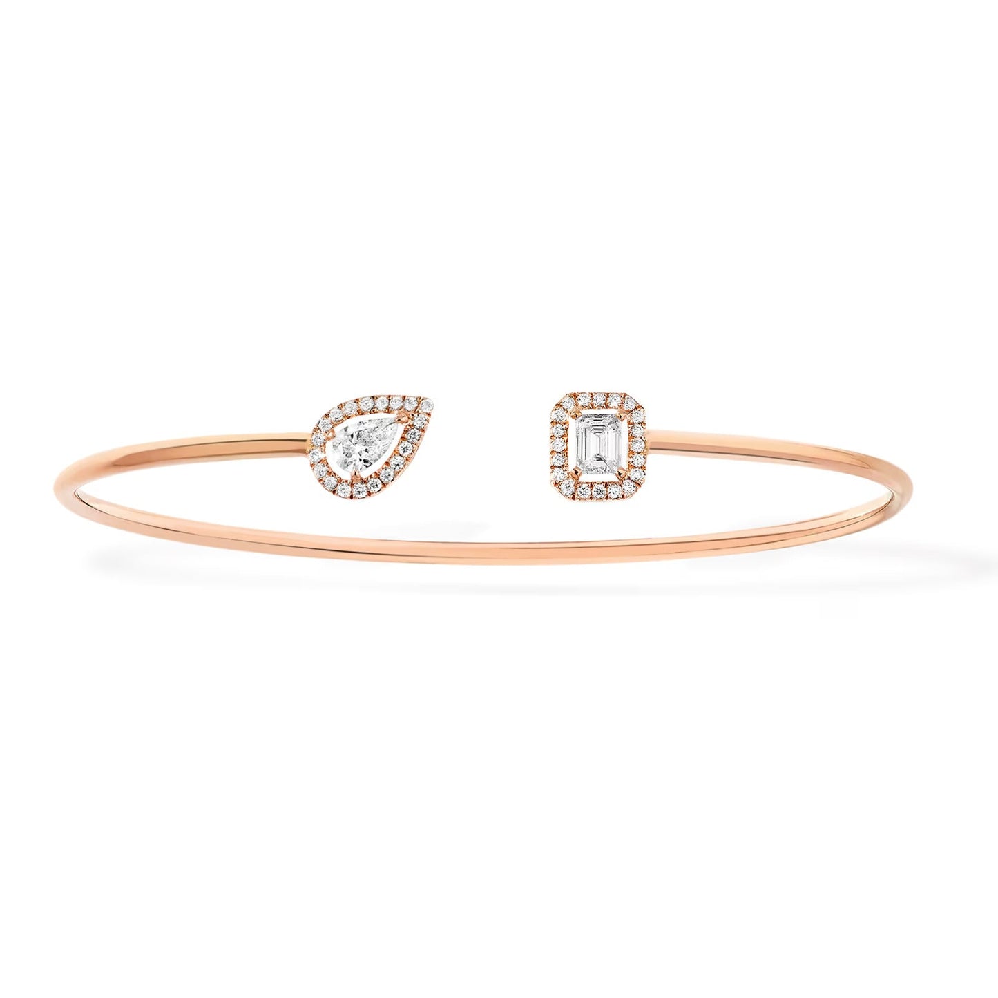 [moco jewelrys ]JONC FLEX MY TWIN TOI & MOI SILVER DIAMOND BRACELET