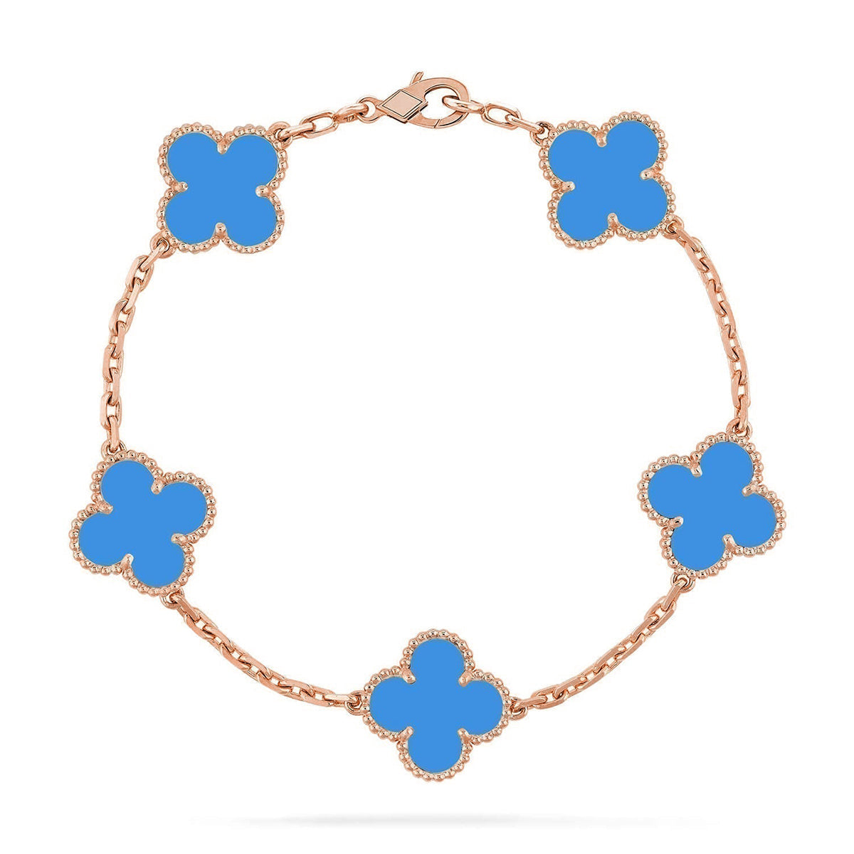 [Star]New CLOVER 5 MOTIF BLUE AGATE BRACELET COLLECTION