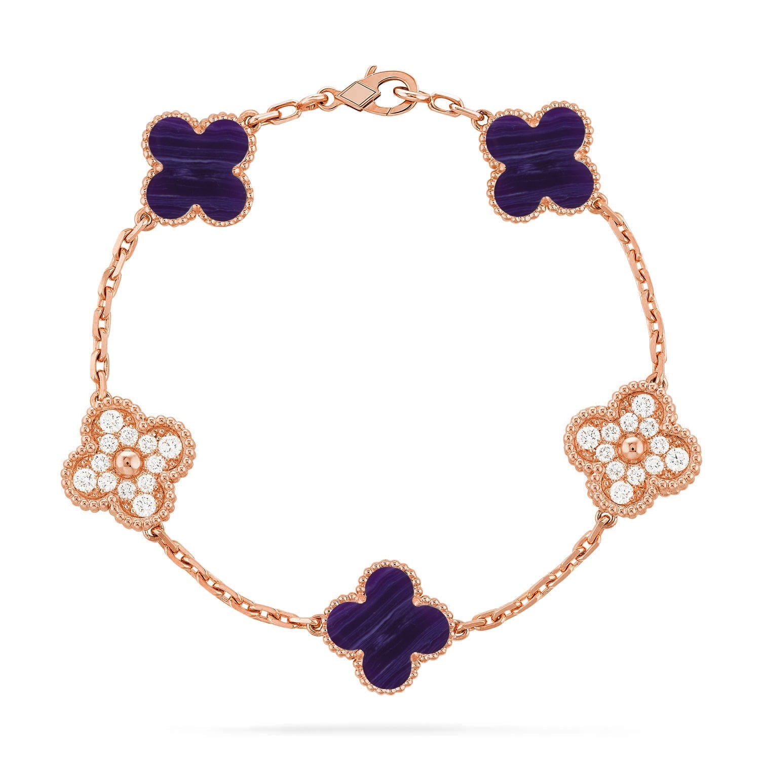 [Star]New CLOVER 5 MOTIF PURPLE STRIPES BRACELET COLLECTION