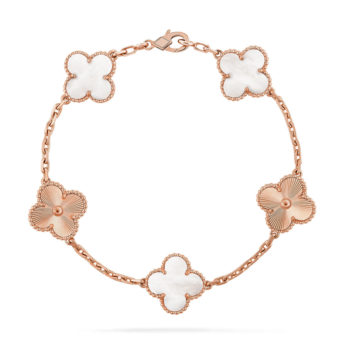 [Star]New CLOVER WHITE PEARL MOP 5 MOTIF BRACELET COLLECTION