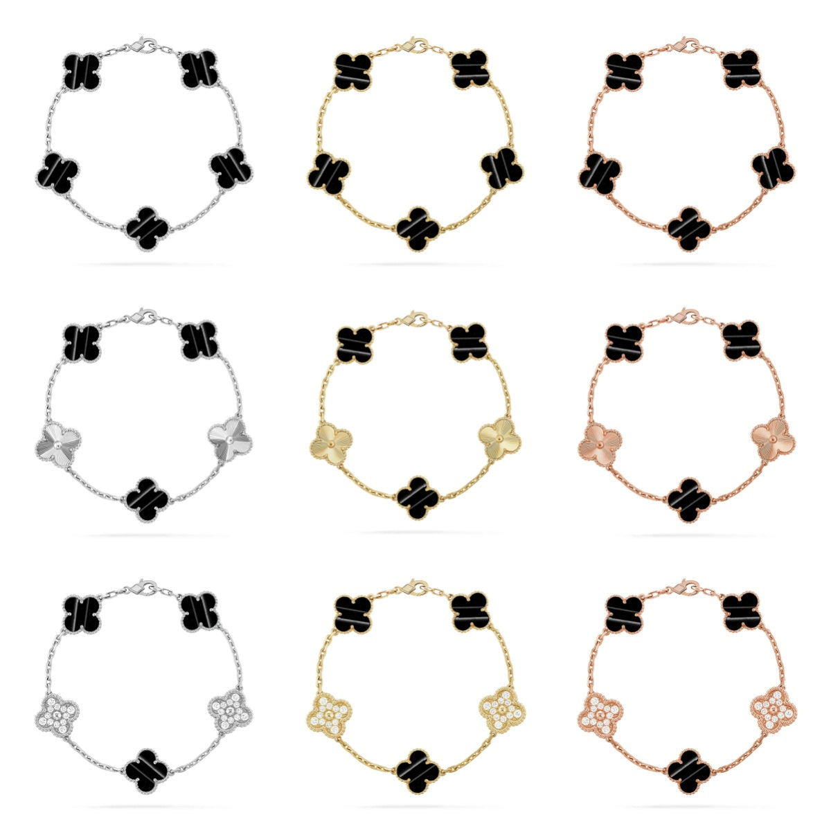 [Star]New  CLOVER 5 MOTIF PULSAR STONE BRACELET COLLECTION