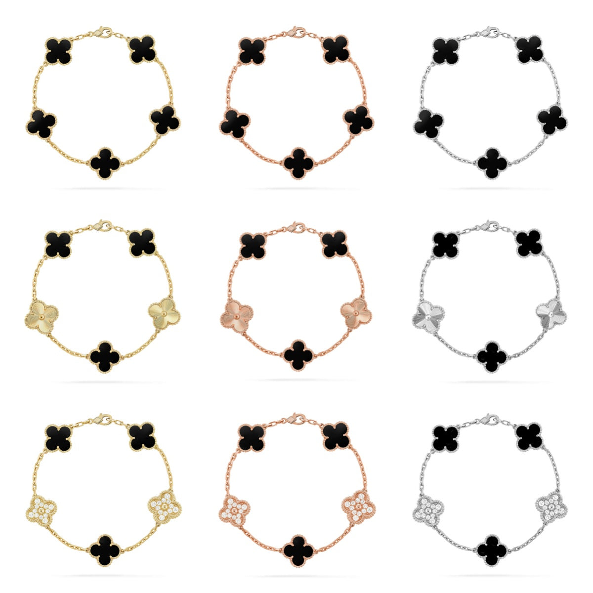 [Star]New CLOVER 5 MOTIF ONYXS BRACELET COLLECTION