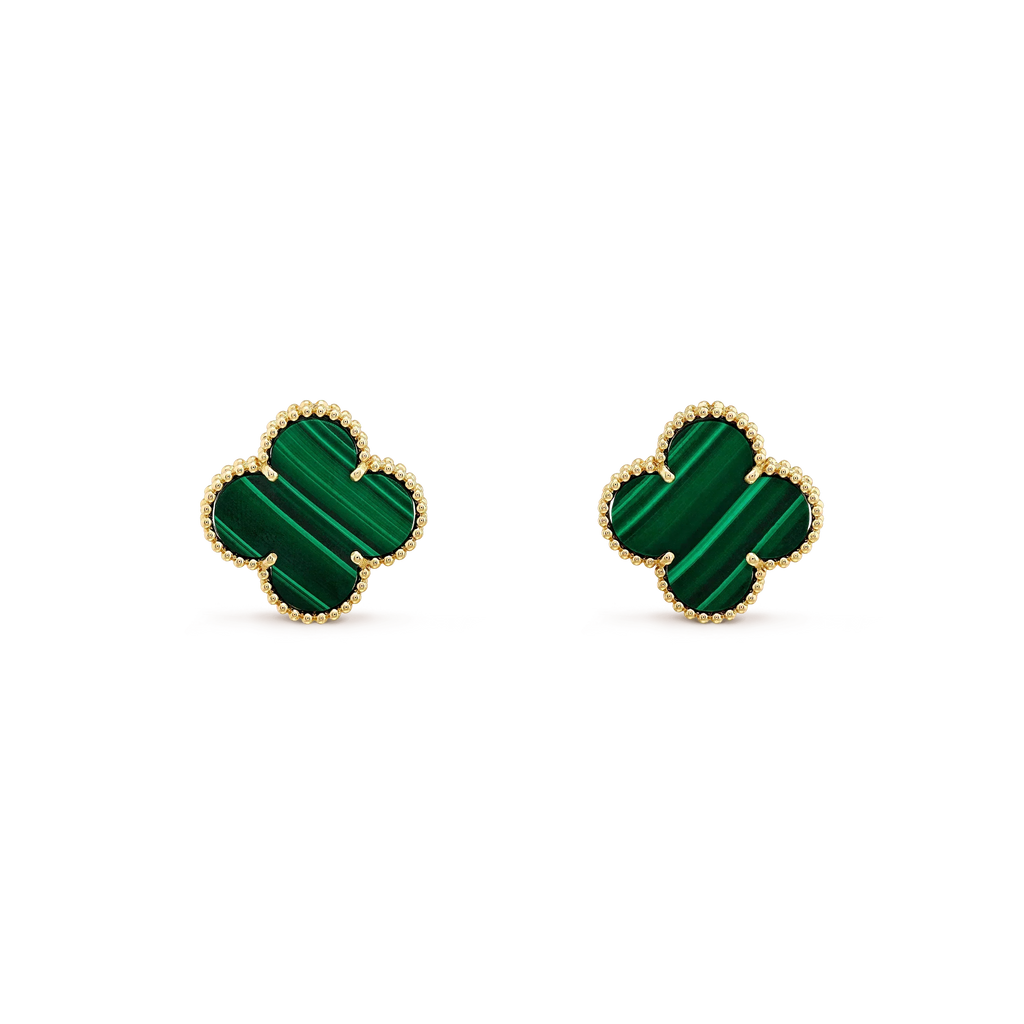 ¡®Star¡¯CLOVER MINI 9.5MM MALACHITE  EARRINGS