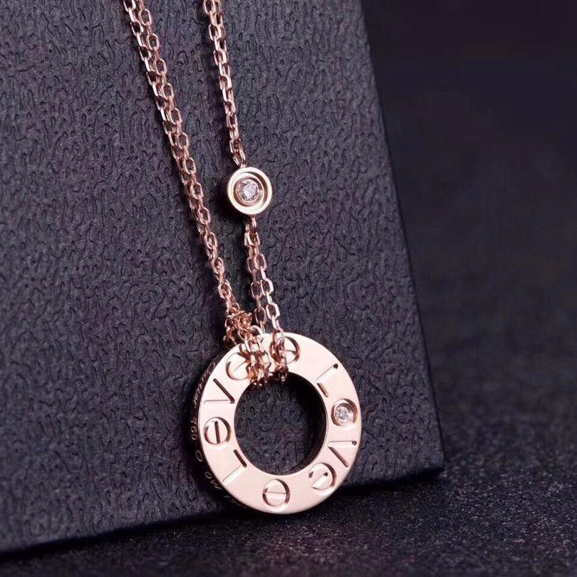 ¡®Star¡¯LOVE NECKLACE 16MM 2 DIAMONDS