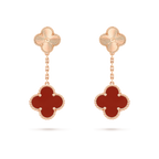 ¡®Star¡¯CLOVER 2 MOTIF  LASER CARNELIAN EARRINGS