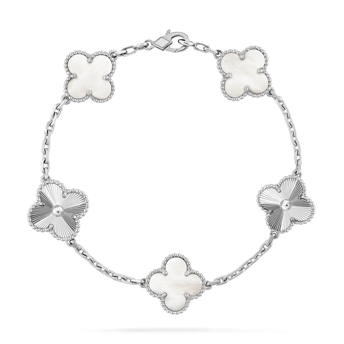 [Star]New CLOVER WHITE PEARL MOP 5 MOTIF BRACELET COLLECTION