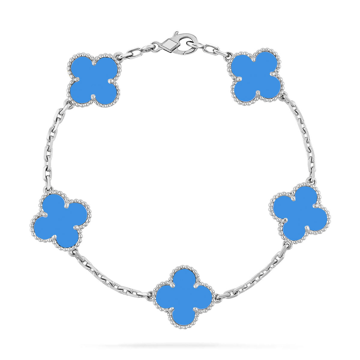 [Star]New CLOVER 5 MOTIF BLUE AGATE BRACELET COLLECTION