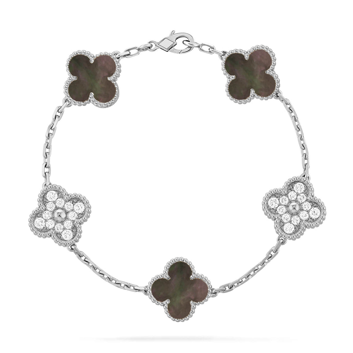 [Star]New CLOVER 5 MOTIF GRAY MOP BRACELET COLLECTION