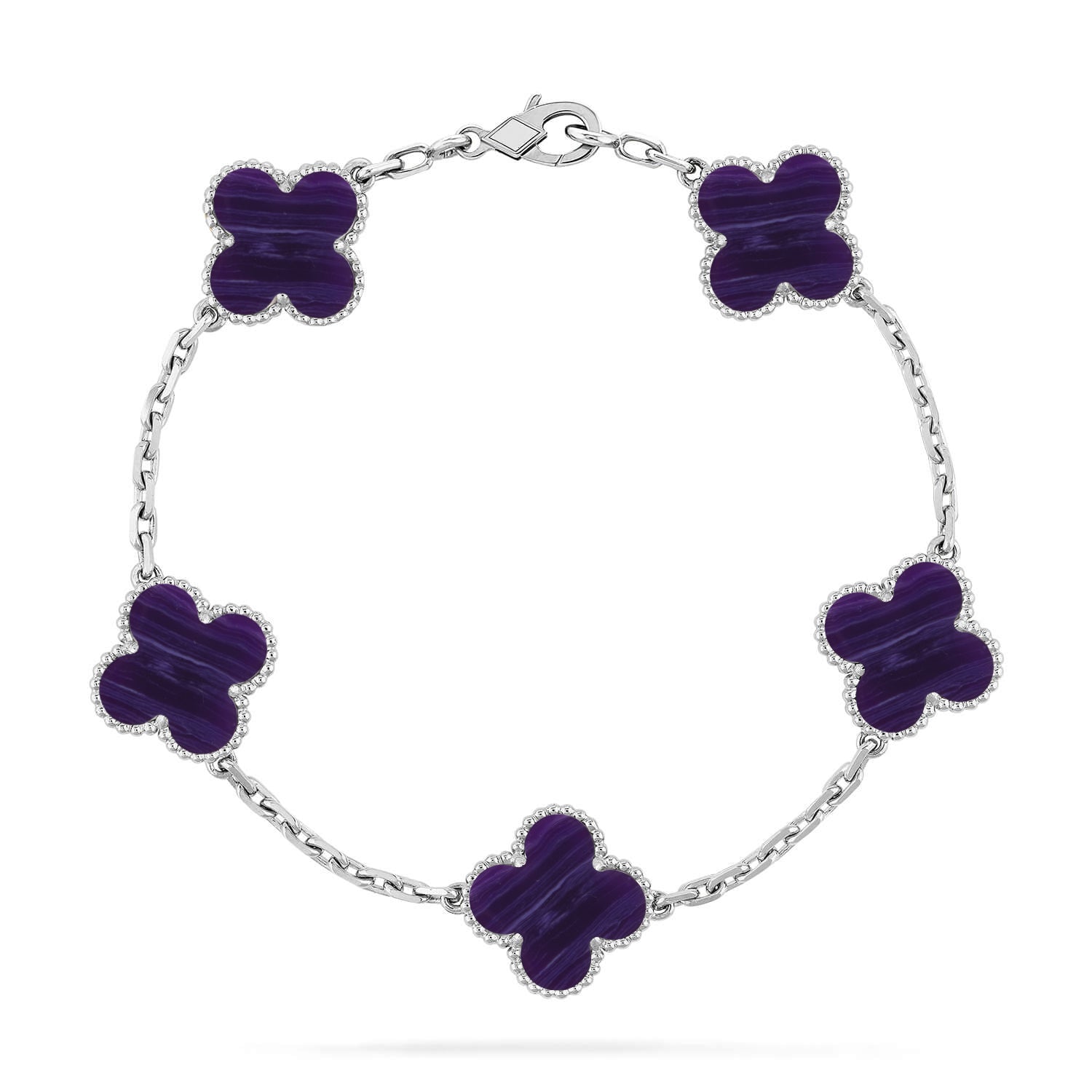 [Star]New CLOVER 5 MOTIF PURPLE STRIPES BRACELET COLLECTION