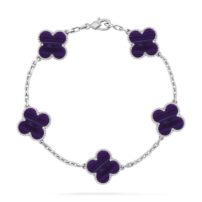 [Moco]New CLOVER 5 MOTIF PURPLE STRIPES BRACELET COLLECTION
