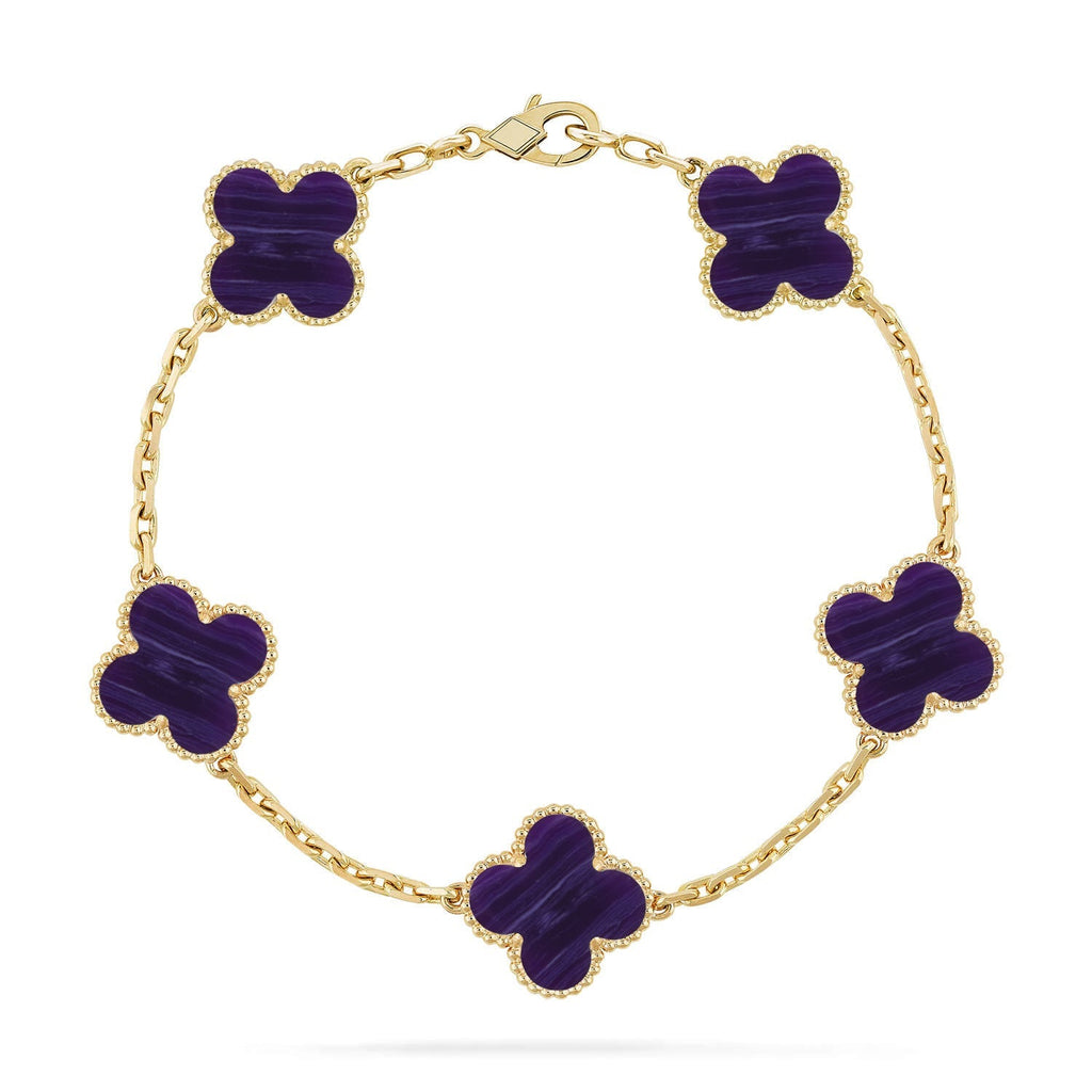 [Star]New CLOVER 5 MOTIF PURPLE STRIPES BRACELET COLLECTION