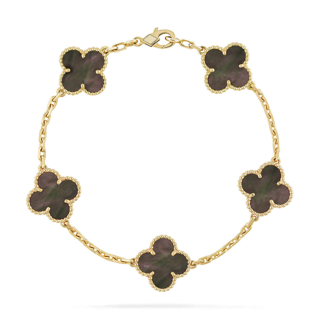 [Star]New CLOVER 5 MOTIF GRAY MOP BRACELET COLLECTION