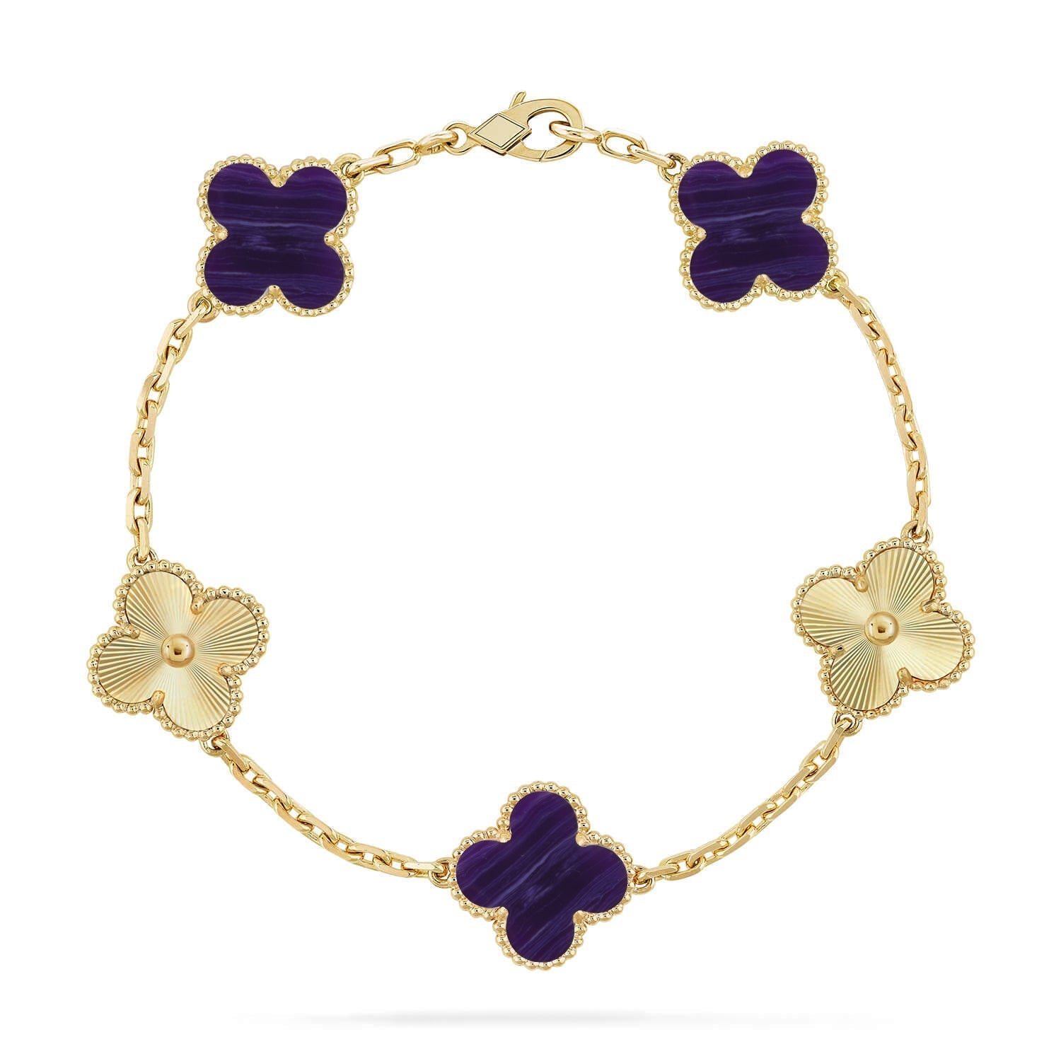 [Star]New CLOVER 5 MOTIF PURPLE STRIPES BRACELET COLLECTION