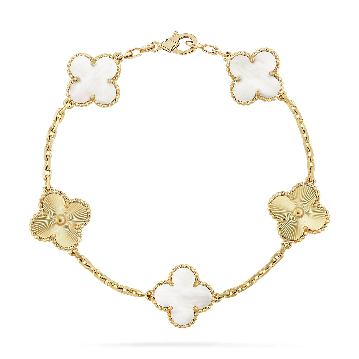 [Star]New CLOVER WHITE PEARL MOP 5 MOTIF BRACELET COLLECTION