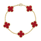 [Star]New  CLOVER 5 MOTIF RED CORNELIAN BRACELET COLLECTION