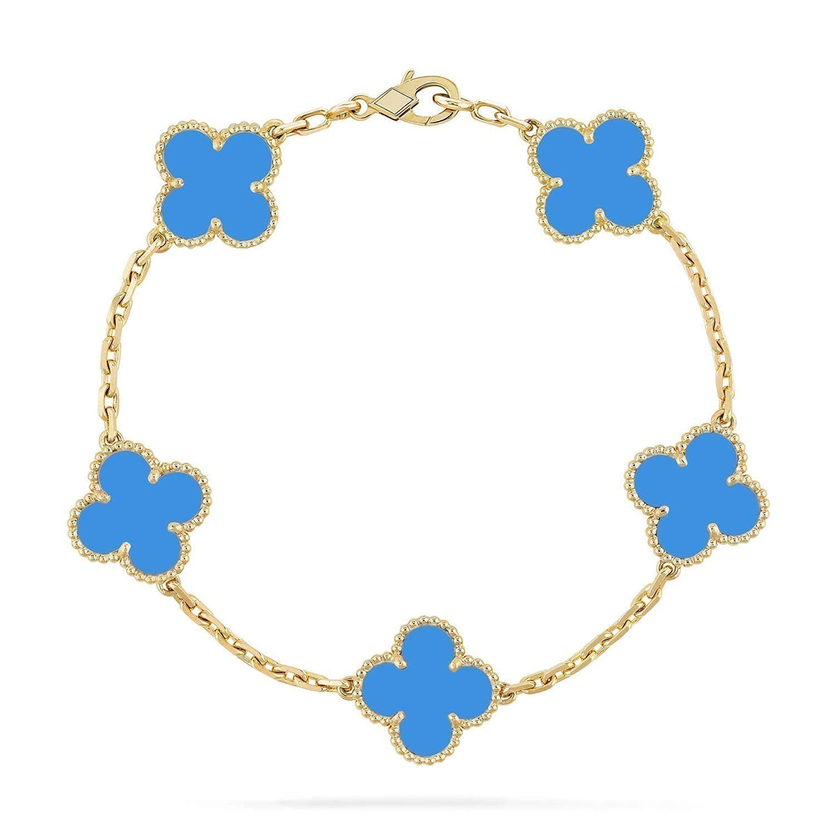 [Star]New CLOVER 5 MOTIF BLUE AGATE BRACELET COLLECTION