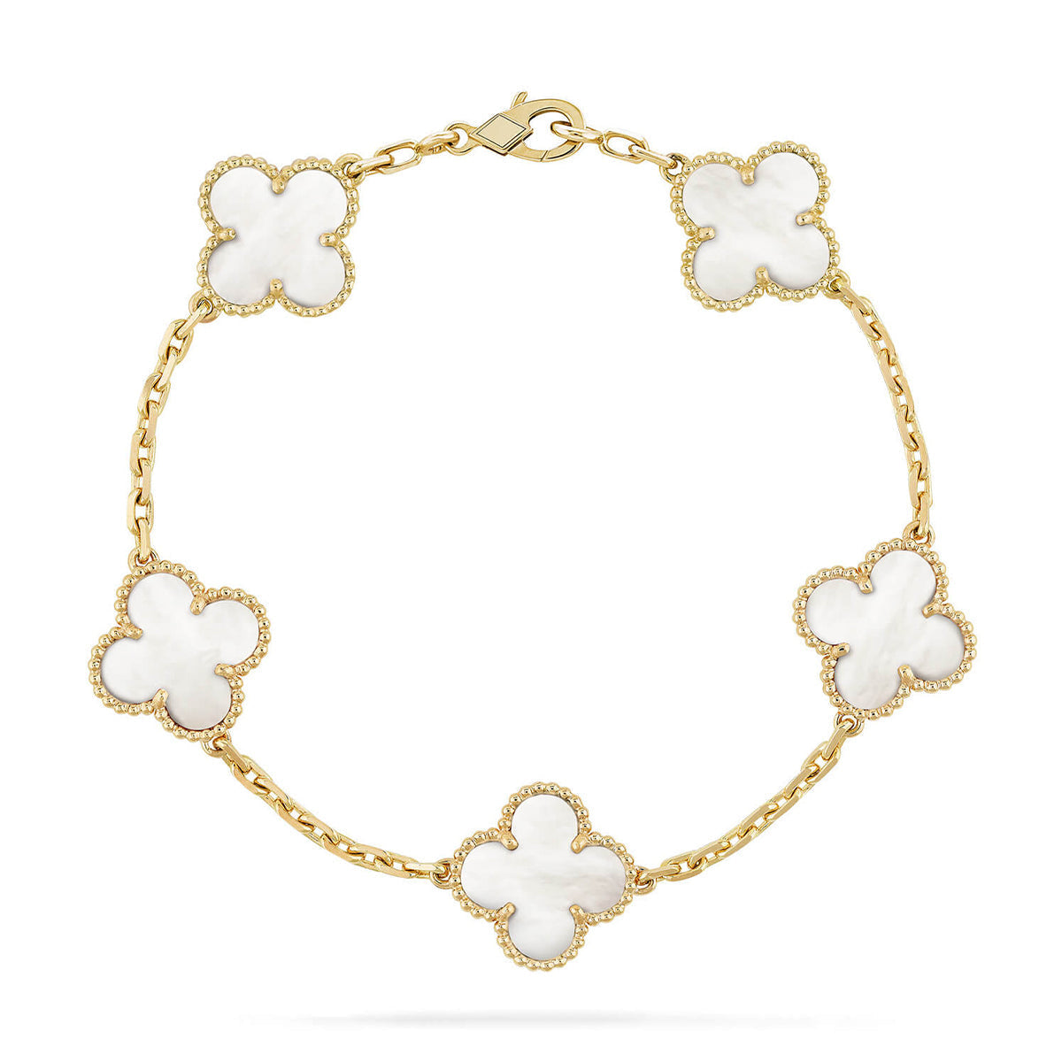 [Star]New CLOVER WHITE PEARL MOP 5 MOTIF BRACELET COLLECTION