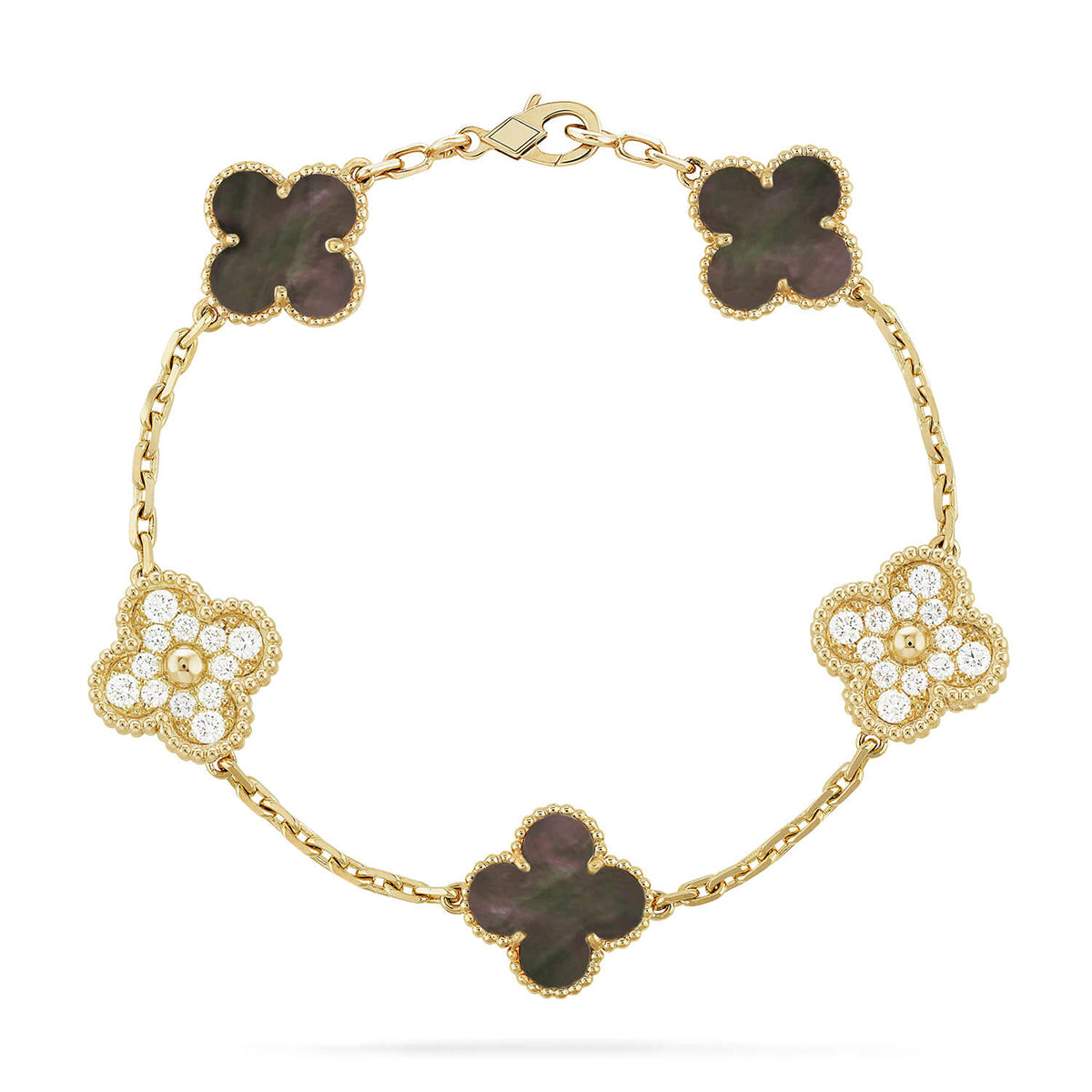 [Star]New CLOVER 5 MOTIF GRAY MOP BRACELET COLLECTION